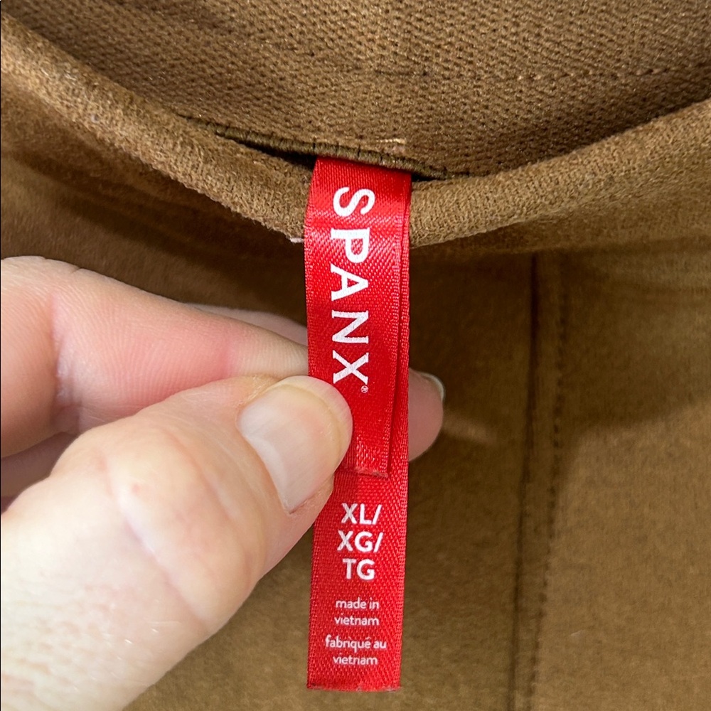 Spanx Faux Suede Flare Pants in Rich Caramel Seamed Pull On 20323R Size XL - Picture 5 of 14
